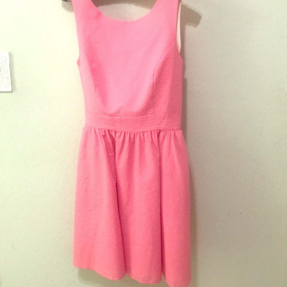 Lauren James Pink Seersucker Dress